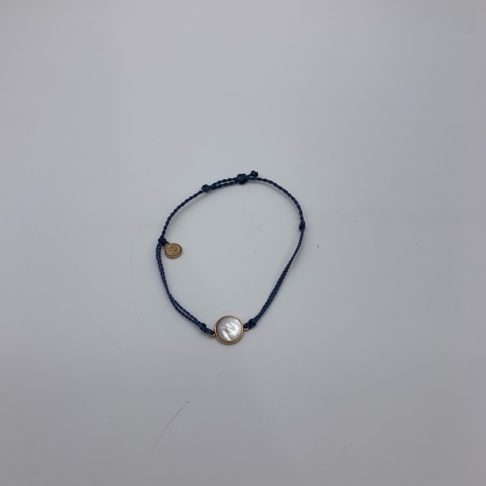 Ours Vida Blue Cord Mother Of Pearl Stone Bracelet OS Adjustable